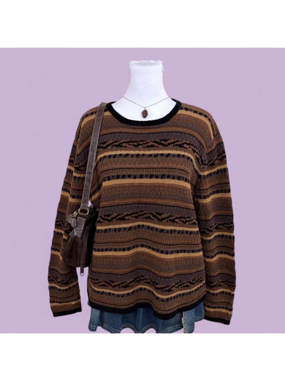90s striped granola girl sweater